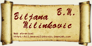 Biljana Milinković vizit kartica